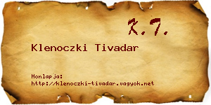 Klenoczki Tivadar névjegykártya