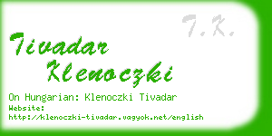 tivadar klenoczki business card